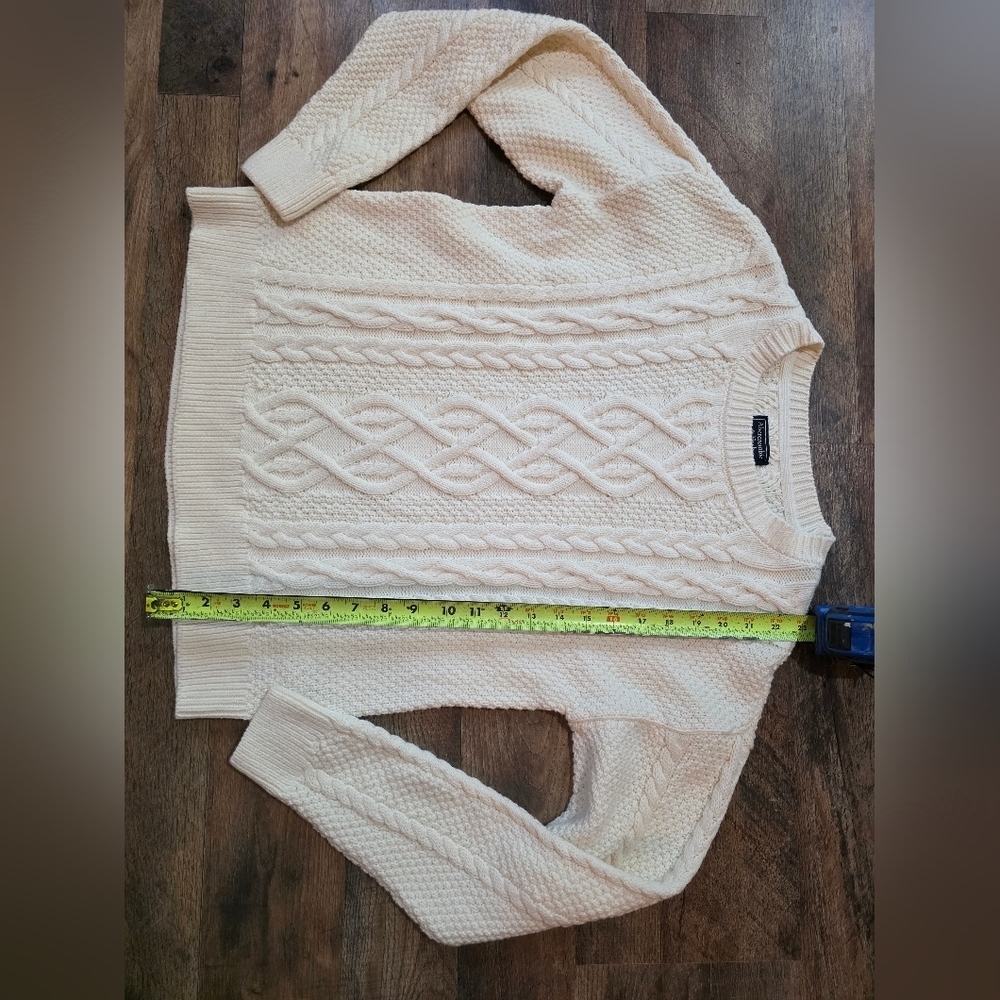 Abercrombie & Fitch Women's Ivory Cable Knit Sweater Size Medium - Picture 5 of 8